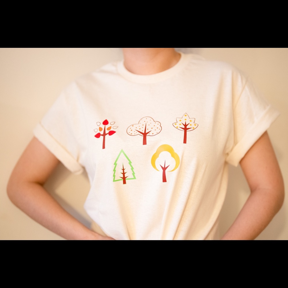 🌳🌴🌲100% soft cotton T-Shirt /off white/🌳🌴🌲